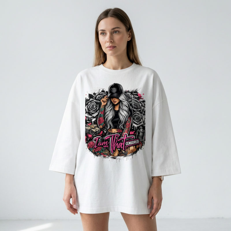 I Am That Censored Tee | Edgy Rose Streetwear Graphic Shirt